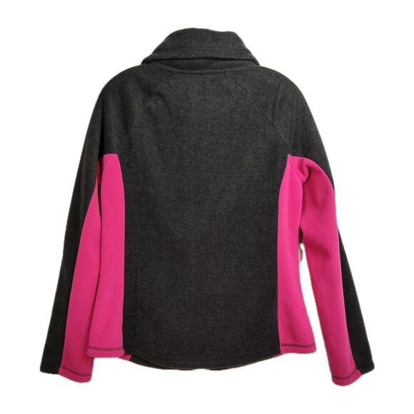 Calvin Klein Performance Full-Zip Fleece Jacket Women's Sz M Gray & Pink Pockets - Picture 2 of 8